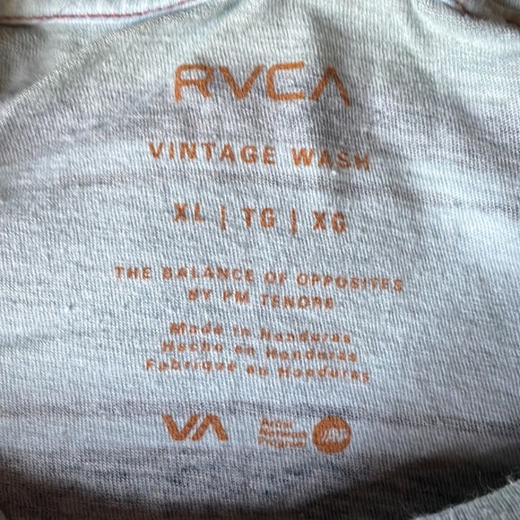 3/$20! EUC RVCA MEN’S XL S/S striped green /navy t-shirt - Picture 4 of 5